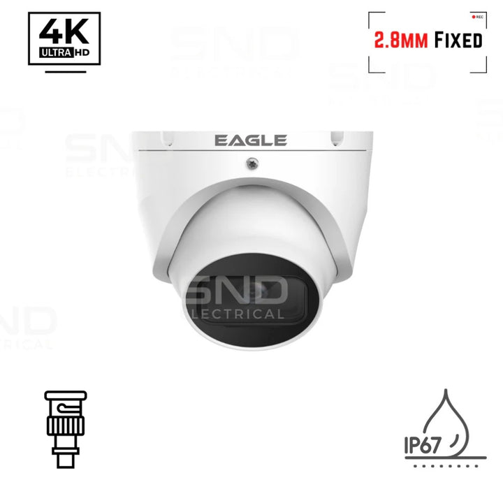 Eagle CCTV 4K/8MP Fixed Lens 2.8mm Turret Camera HDCVI - White