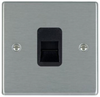 Hamilton 74TCSB 1 Gang Telephone Slave, Satin Steel & Black