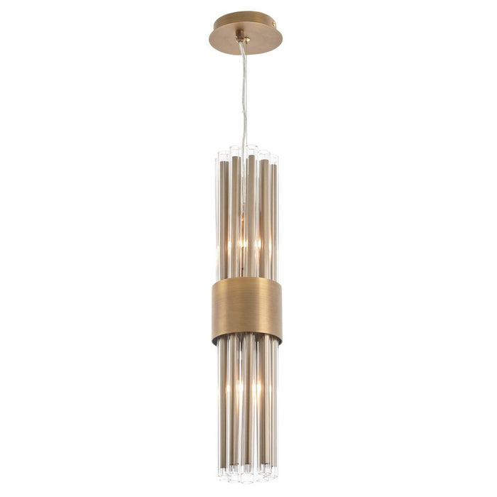 Column Antique Brass Single Pendant
