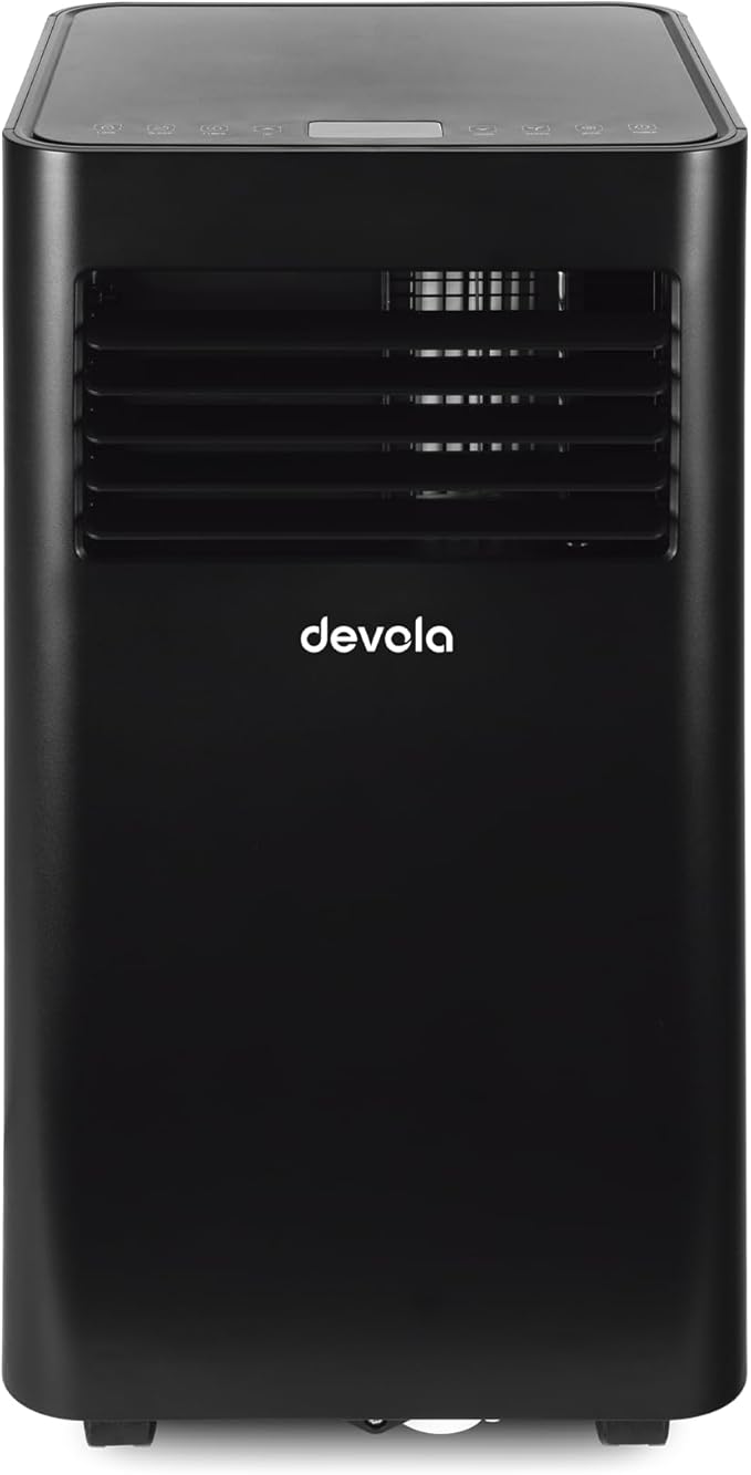 Devola DVAC09CB Portable Air Conditioner with WiFi – 9,000 BTU, 4-in-1 Cooling, Dehumidifier & Fan, Black