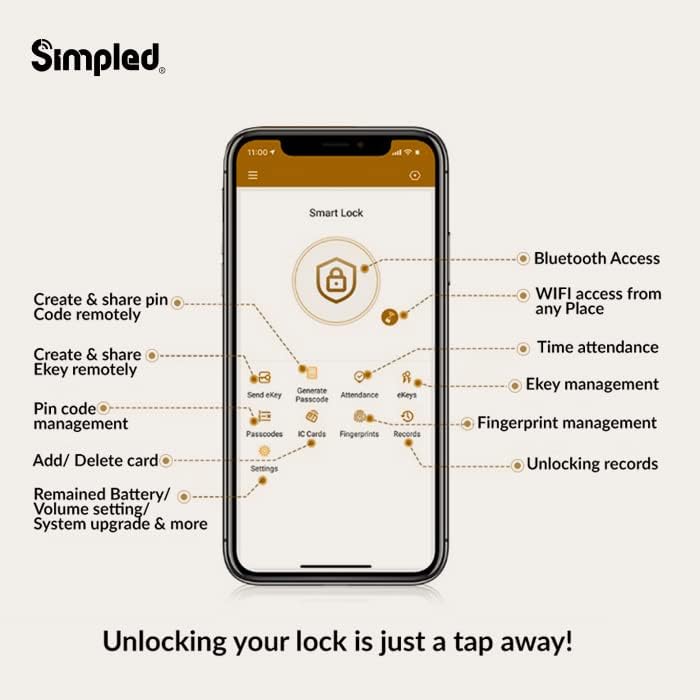 Simpled SF-SPS Slim Series Smart Lock (Bright)