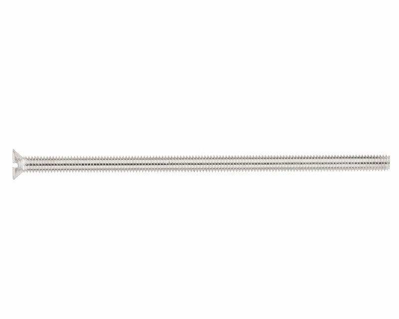 M3.5 x 75mm Long Flat Countersunk Slotted Head Electrical Machine Screws, Mild Steel