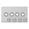 Hilton 4 Gang Screwless Empty Dimmer Plate