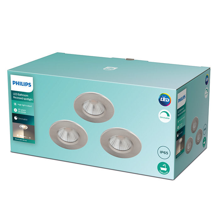 Philips SL261 Dive LED Recessed Spotlight 5.5W 27K White - 3 Pack