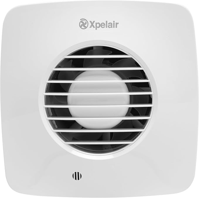 Xpelair Simply Silent DX100TS White Square Dual Speed Axial Extractor Fan With Adjustable Timer