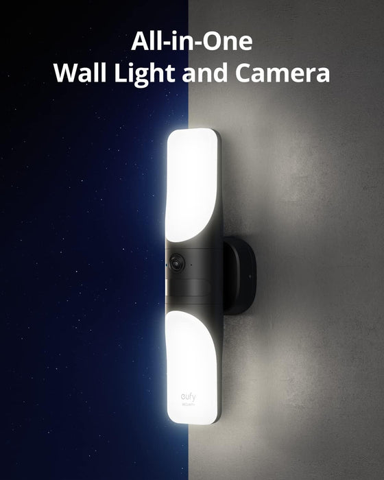 Eufy 2K Wired Wall Light Camera S100 Security Camera Outdoor, 2K Camera with 1200 Lumen Light