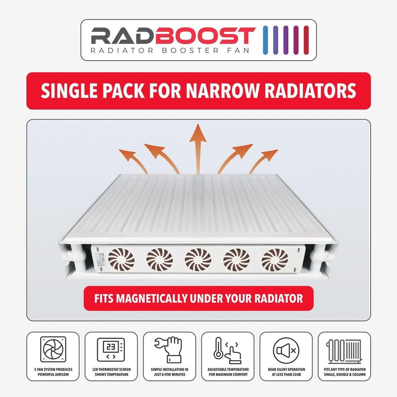 Radboost Radiator Booster Fan – Energy Saving Single Pack