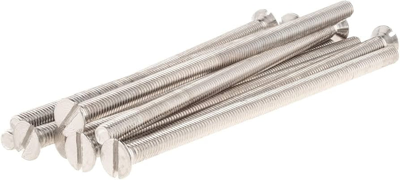 M3.5 x 75mm Long Flat Countersunk Slotted Head Electrical Machine Screws, Mild Steel