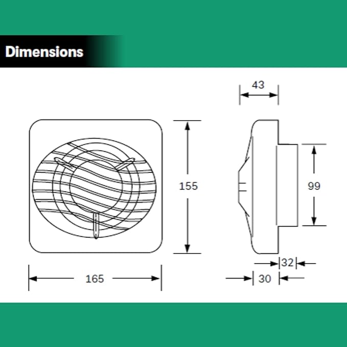 Xpelair DX100T 100mm 4" Single Speed Fan with Timer 90841AW