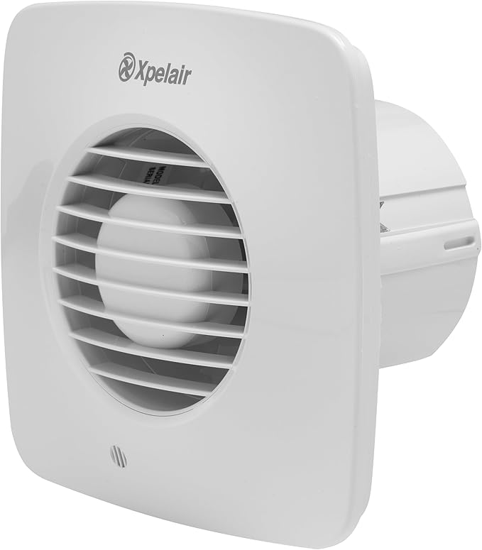 Xpelair Simply Silent DX100TS White Square Dual Speed Axial Extractor Fan With Adjustable Timer