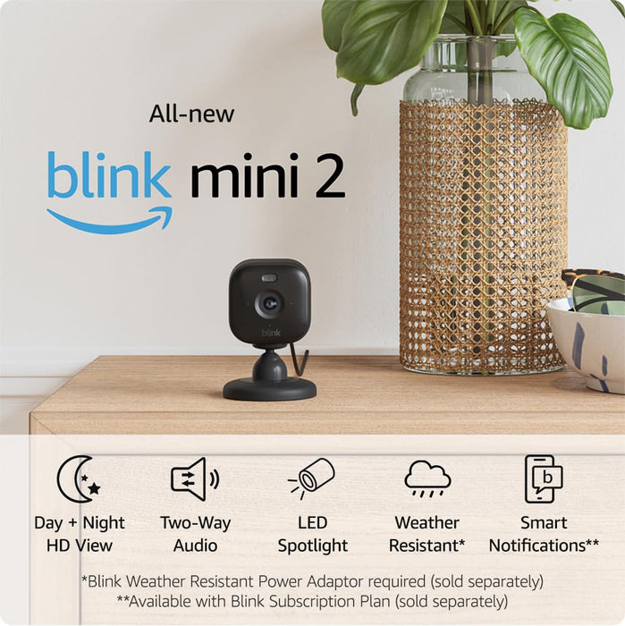 Blink Mini - 2Pack | Indoor plug-in pet security camera, 1080p HD - Black *