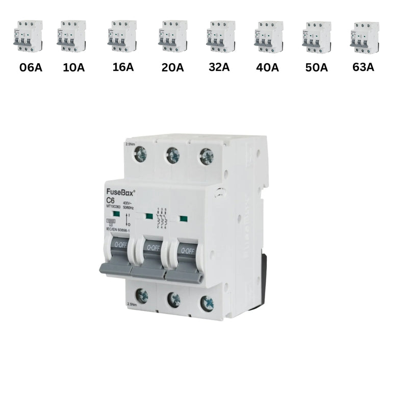 Fusebox Triple Pole MCB Type C, Curve B |  (06A-63A)