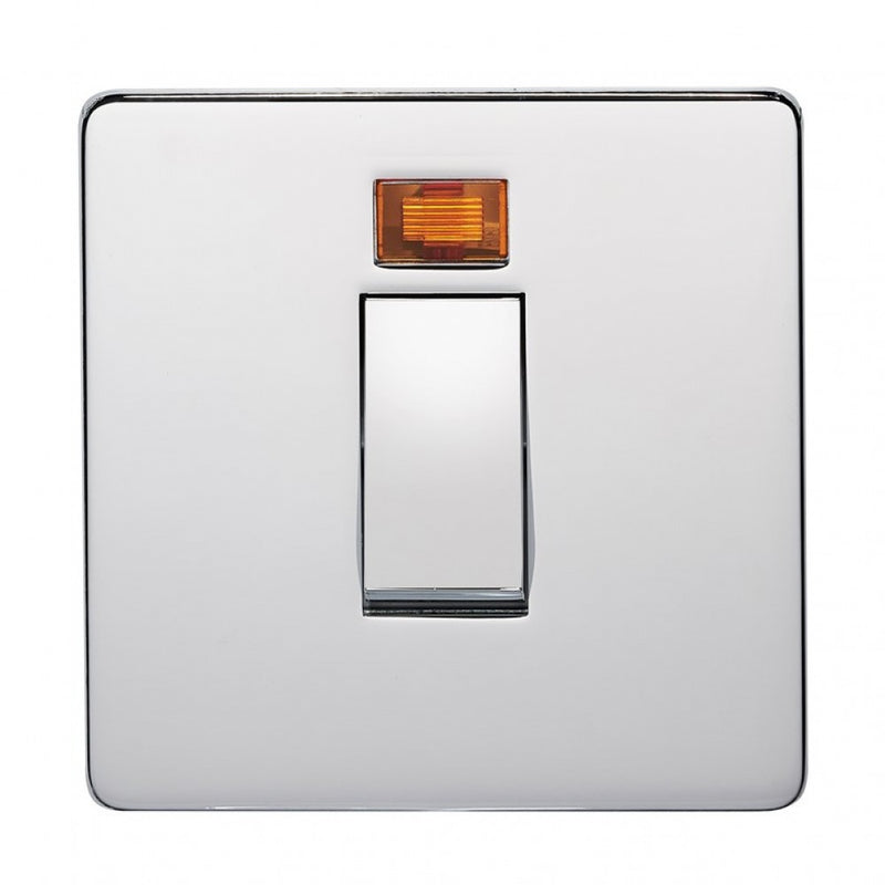 Crabtree 7015/3HPC 45A DP Switch Highly Polished Chrome with Neon