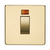 Crabtree 7015/3HPC 45A DP Switch Highly Polished Chrome with Neon