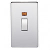 Crabtree Platinum 7016/3SC 2 Gang Vertical 45A DP Switch with Neon Satin Chrome