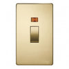 Crabtree Platinum 7016/3SC 2 Gang Vertical 45A DP Switch with Neon Satin Chrome