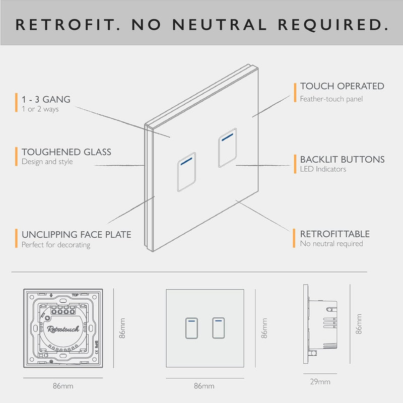 Retrotouch Crystal Touch Switch 240v