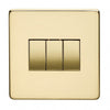 Crabtree Platinum 7173-HPC 3 Gang Switch Highly Polished Chrome