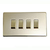 Crabtree Platinum 7174-PB 4Gang 20Amp DP Switch Polished Brass