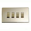Crabtree Platinum 7174-PB 4 Gang Switch Brass - SND Electrical Ltd