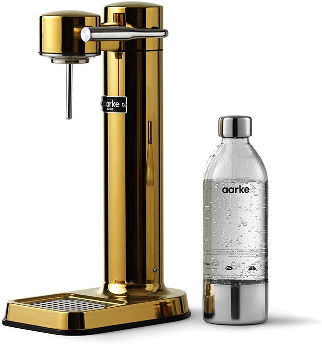 Aarke Carbonator 3 Sparkling Water Maker with 4x Water Bottles- Gold