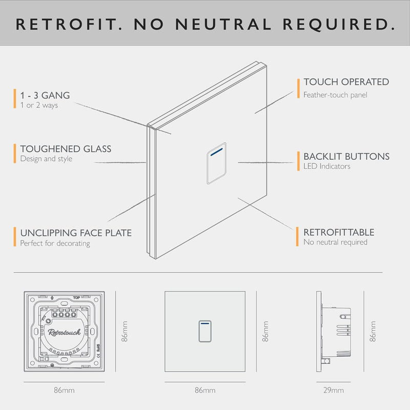 Retrotouch Crystal Touch Switch 240v