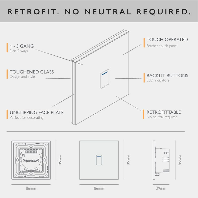 Retrotouch Crystal Touch Switch 240v