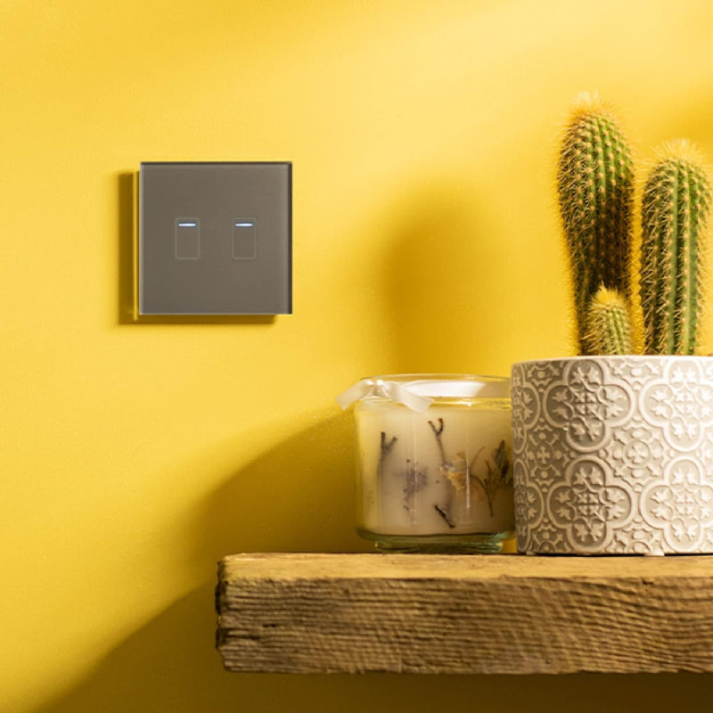 Retrotouch Crystal Touch Switch 240v 2G 1W Grey