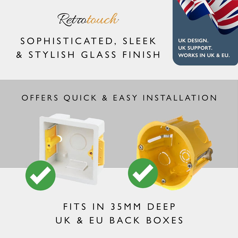 Retrotouch Crystal  Touch Switch 240v 1G 2W Brass