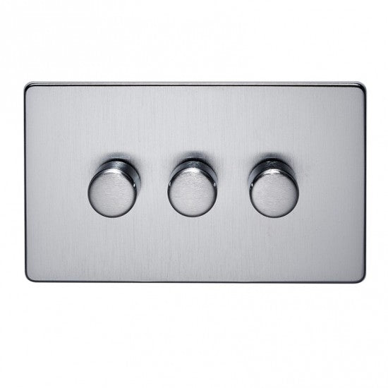 Crabtree Platinum 7250-D3-SC 3 Gang Dimmer Satin Chrome