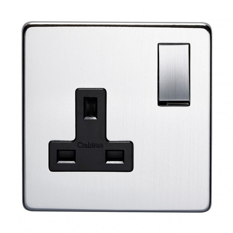 Crabtree Platinum 7314-BKN 1 Gang Socket Black Nickel