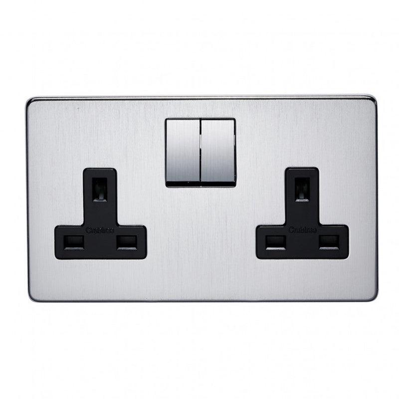 Crabtree Platinum 7316 2 Gang Double Pole Switched Socket