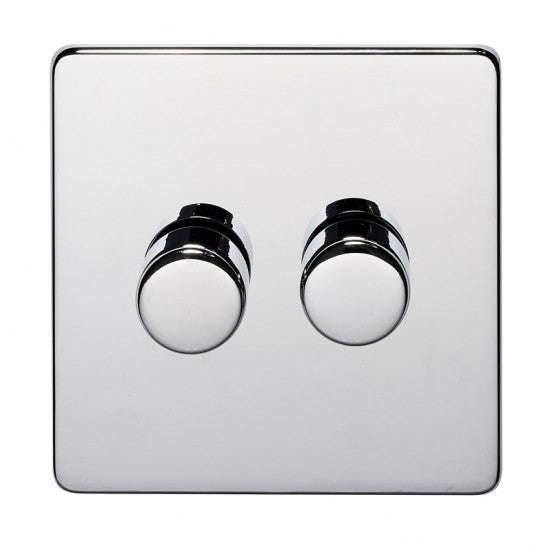 Crabtree Platinum 7400-D2-HPC 2 Gang Dimmer Highly Polished Chrome
