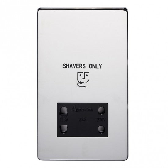 Crabtree Platinum 7411-HPC Shaver Socket Highly Polished Chrome