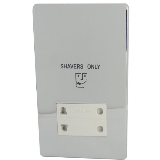 Crabtree Platinum 7411-HPC Shaver Socket Highly Polished Chrome