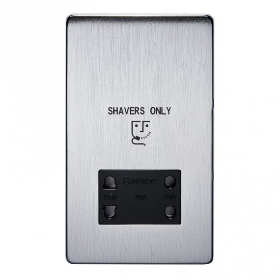 Crabtree Platinum 7411-SC Shaver Socket Satin Chrome