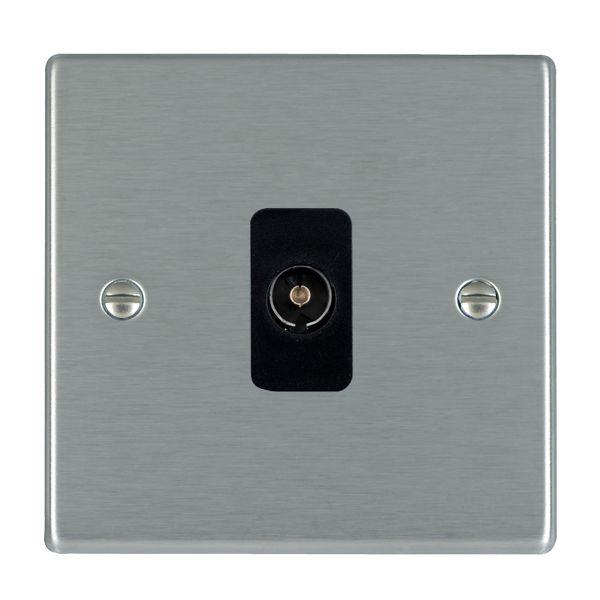 Tv Socket Insert Hamilton TV 1 Gang Socket Coax - Satin Steel & Inserts — SND Electrical