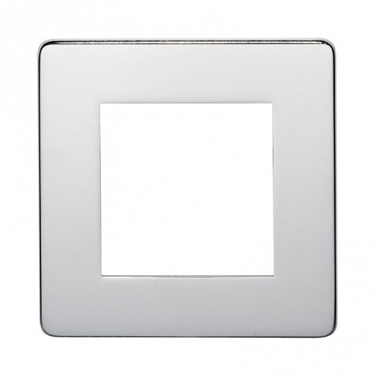 Crabtree 7507/HPC 1 Gang 2 Module Euromodule Faceplate Polished Chrome