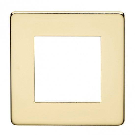 Crabtree 7507/PB 1 Gang 2 Module Euromodule Faceplate Polished Brass