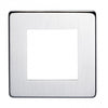 Crabtree 7507/SC 1 Gang 2 Module Euromodule Faceplate Satin Chrome