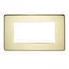 Crabtree 7509/PB 2 Gang 4 Module Euromodule Faceplate Polished Brass