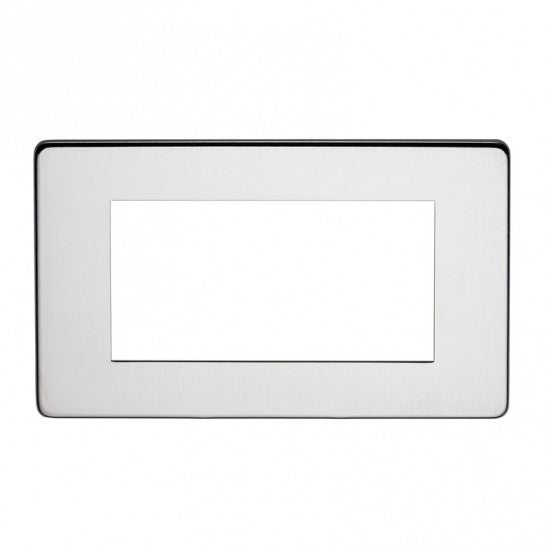 Crabtree 7509/SC 2 Gang 4 Module Euromodule Faceplate Satin Chrome