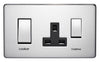 Crabtree 7521/SC Satin Chrome 45A Switch 13A Socket Cooker Control Unit