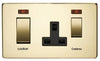 Crabtree Platinum 7521-3 45A DP Switch + Socket Satin With Neon Chrome