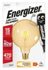 Energizer S15029 LED Filament Bulb Gold G125 E27 470lm 5W 2,200K Warm White & Dimmable