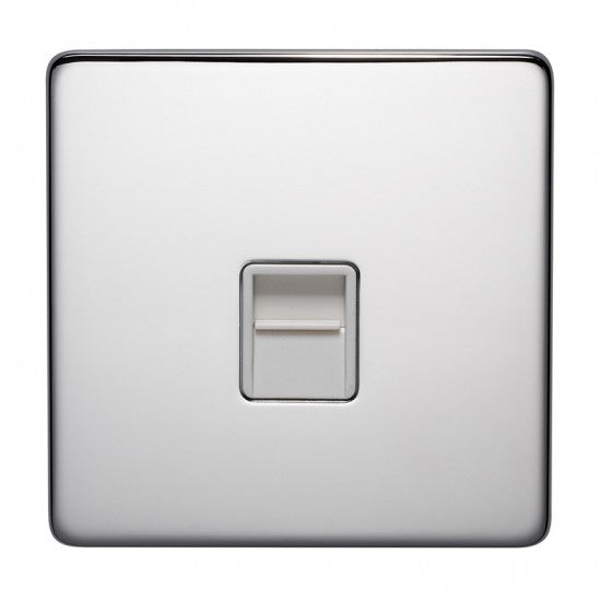 Crabtree Platinum 7783-HPC Telephone Socket Slave Highly Polished Chrome