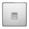 Crabtree Platinum 7783-HPC Telephone Socket Slave Highly Polished Chrome