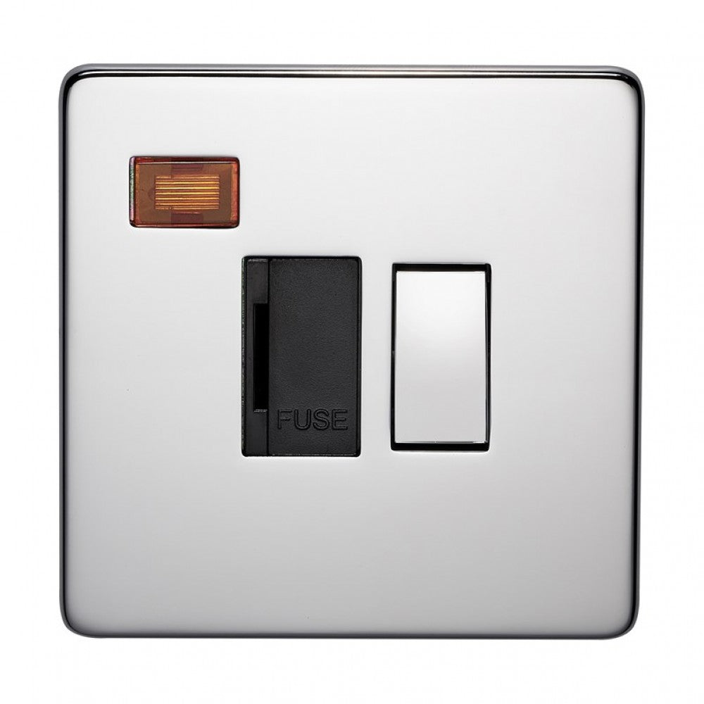 Crabtree 7832/3HPC Highly Polished Chrome 13A 2 Pole Neon Switched Fused Spur Unit