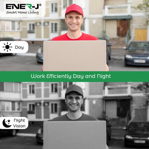 ENER-J Smart 1080p Wired & Wireless Video Doorbell Kit with 5200mah Battery & USB Foldable Chime