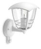 Philips Creek 1x60W 230V Up Outdoor Wall Lantern Black with PIR Sensor